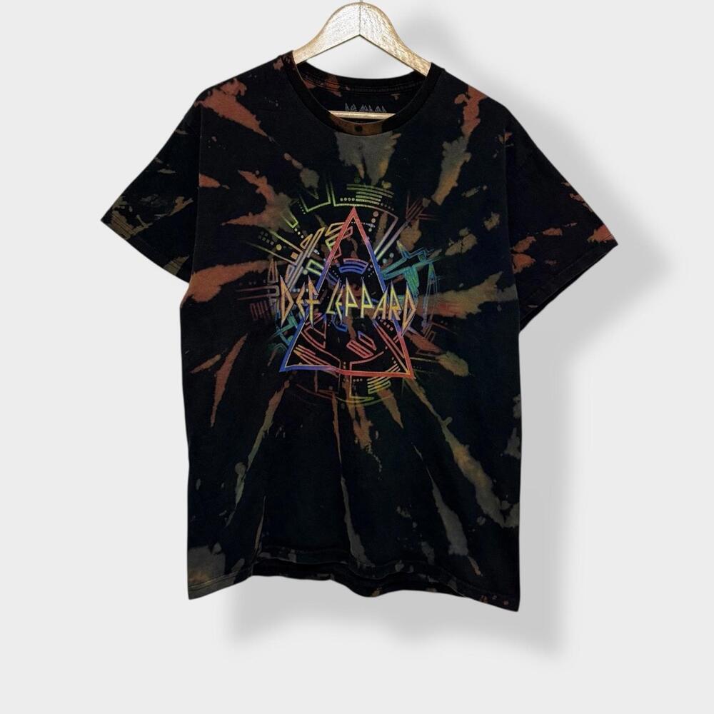Def Leppard Tie Dye Swirl Graphic Band T-Shirt M Men’s
